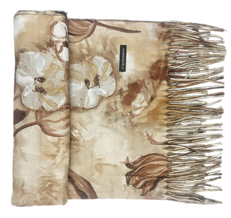 Esarfe Casmir & Vascoza & Manusi - Esarfa cu 2 fete Cashmere BRIGITTE, Maro