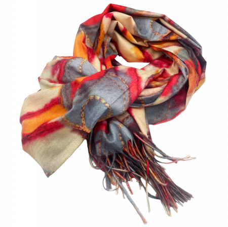 Esarfa Cashmere CAMERON, Rosu coral, 70x180cm [1]
