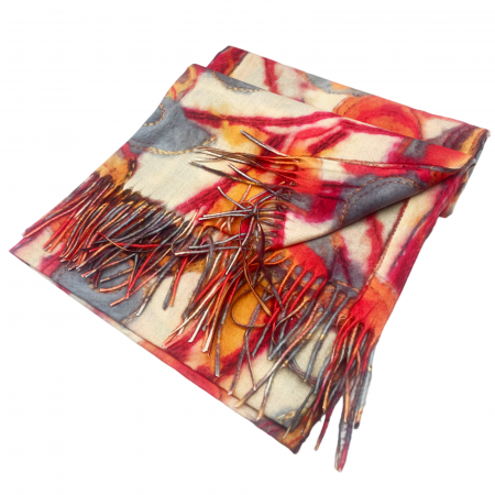 Esarfe Casmir & Vascoza & Manusi - Esarfa Cashmere CAMERON, Rosu coral, 70x180cm