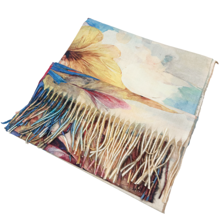 Esarfa Cashmere CAROLINE, Galben Albastru [3]