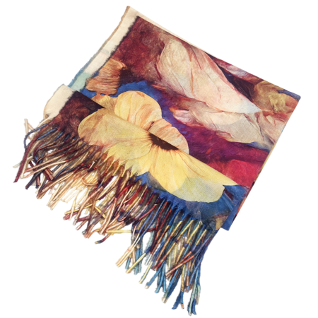 Esarfa Cashmere CAROLINE, Galben Albastru [1]