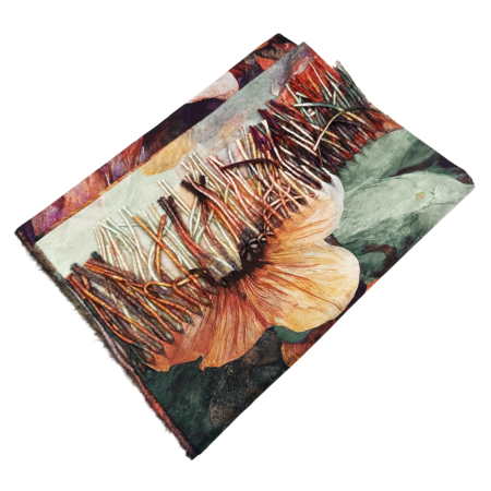 Esarfa cu 2 fete Cashmere CAROLINE, Mov, 70x180cm [1]