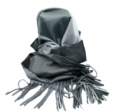 Esarfa cu franjuri Cashmere CLAIRE, Gri, 70x180cm [3]
