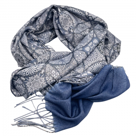 Esarfe Casmir & Vascoza & Manusi - Esarfa cu 2 fete Cashmere Michelle Gri