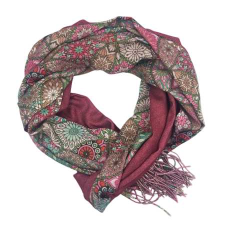 Manusi Si Esarfe Casmir & Vascoza - Esarfa cu 2 fete Cashmere MICHELLE, Roz, 70x180cm