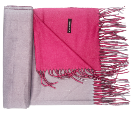 Esarfa cu 2 fete Cashmere VERONIQUE, Fuchsia/ Mov [2]