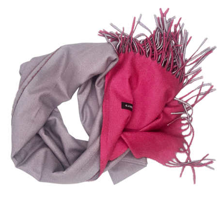 Esarfe Casmir & Vascoza & Manusi - Esarfa cu 2 fete Cashmere VERONIQUE, Fuchsia/ Mov