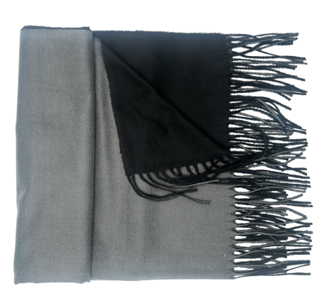Esarfa cu 2 fete Cashmere VERONIQUE, Negru/ Gri [2]