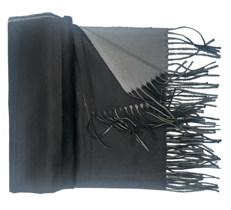 Esarfa cu 2 fete Cashmere VERONIQUE, Negru/ Gri [1]