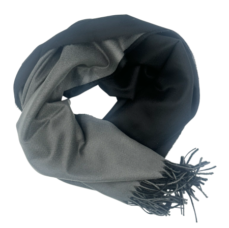 Esarfa cu 2 fete Cashmere VERONIQUE, Negru/ Gri [3]
