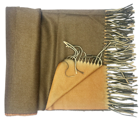 Esarfa cu 2 fete Cashmere VERONIQUE, Galben/ Verde. 70x180cm [2]