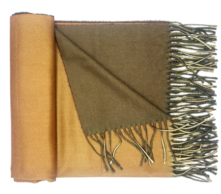 Esarfa cu 2 fete Cashmere VERONIQUE, Galben/ Verde. 70x180cm [1]