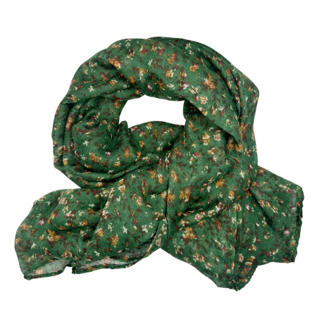 Esarfe Casmir & Vascoza & Manusi - Esarfa cu flori LUCILLE, Verde, 70x180cm