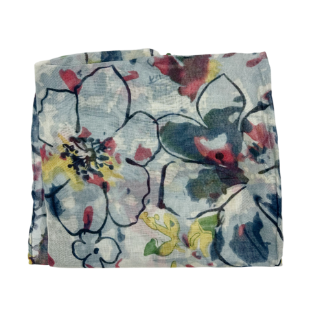 Esarfa cu flori KATHY, Albastru, 70x180cm [1]