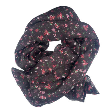 Esarfa maro-inchis cu floricele mici burgundy LUCILLE [1]