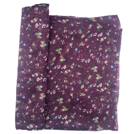 Esarfa mov-sangria cu floricele mici albe LUCILLE [1]