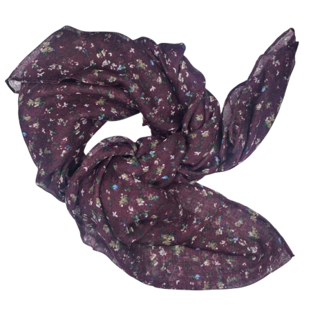 Esarfa mov-sangria cu floricele mici albe LUCILLE [2]