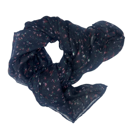 Esarfa neagra cu flori bordo LUCILLE [1]