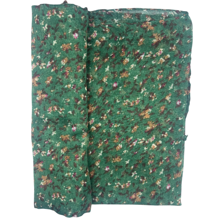 Esarfa verde cu flori maro LUCILLE [1]