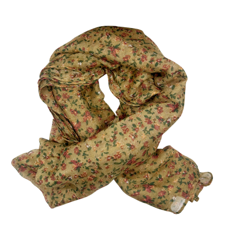 Esarfe Casmir & Vascoza & Manusi - Esarfa cu flori LUCILLE, Maro, 70x180cm