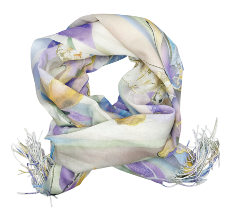 Esarfa cu fluturi CALISTA, Albastru, 70x170cm [2]