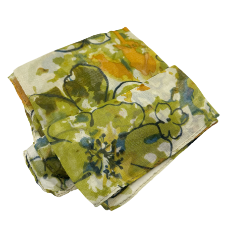 Esarfa cu flori KATHY, Verde, 70x180cm [1]