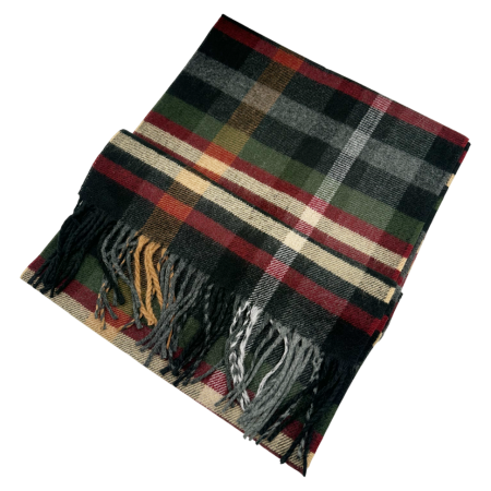 Esarfe & Fulare - Esarfa cu franjuri Cashmere ARTHUR - Model Carouri Bleumarin-Bordo