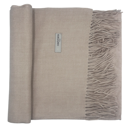 Esarfa cu franjuri Cashmere LUXE, Bej taupe, 68x180cm [3]