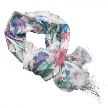 Esarfa cu flori CALISTA, Mov, 70x170cm [2]