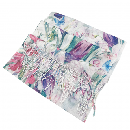 Esarfa cu flori CALISTA, Mov, 70x170cm [1]