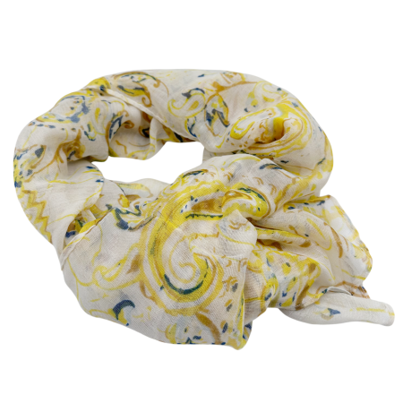 MODA & ACCESORII - Esarfa din vascoza MEDINA - galbena cu imprimeu paisley