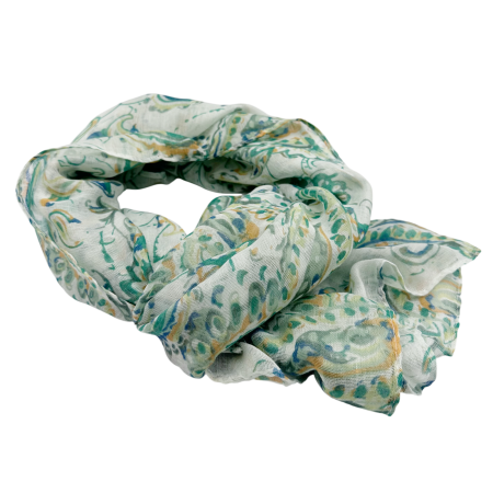 MODA & ACCESORII - Esarfa din vascoza MEDINA - verde cu imprimeu paisley