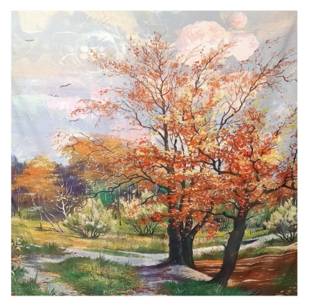 Esarfe Patrate - Esarfa dama YANA cu picturi si flori,