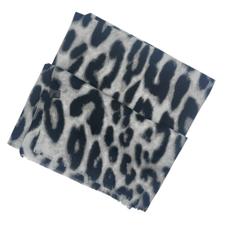Eșarfă Damă Animal Print LEOPARD Gri și Negru - Accesoriu Fashion Chic [1]
