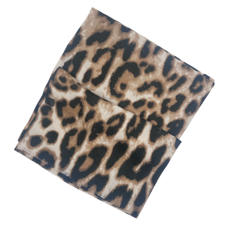 Eșarfă Damă Animal Print LEOPARD Maro și Negru - Accesoriu Fashion Chic [1]