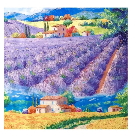 Esarfe Imprimate - Esarfa dama ANOUK, Cu lavanda, 70x70cm