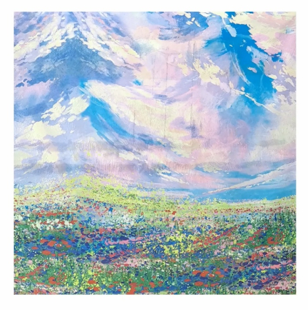 Esarfa dama ANOUK, Cu lavanda, 70x70cm [2]