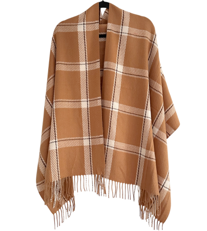 Saluri & Fulare - Esarfa dama Cashmere BRISTOL - Sal in carouri camel