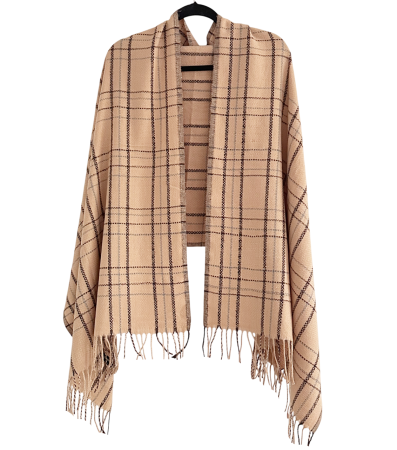 Saluri & Fulare - Esarfa dama Cashmere RENATA cu carouri, Maro, 60x185cm