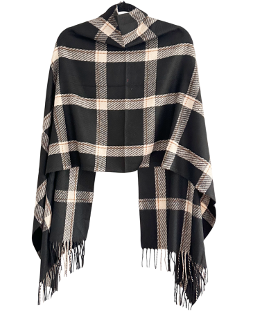 Esarfa dama Cashmere BRISTOL - Sal in carouri negru [1]