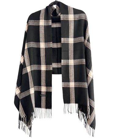 Saluri & Fulare - Esarfa dama Cashmere BRISTOL - Sal in carouri negru