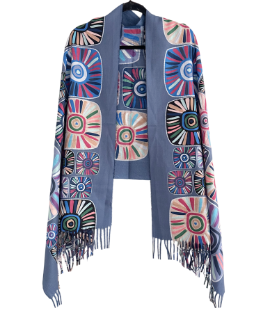 MODA & ACCESORII - Esarfa Cashmere MYSTIC - Albastru petrol, 70x180 cm