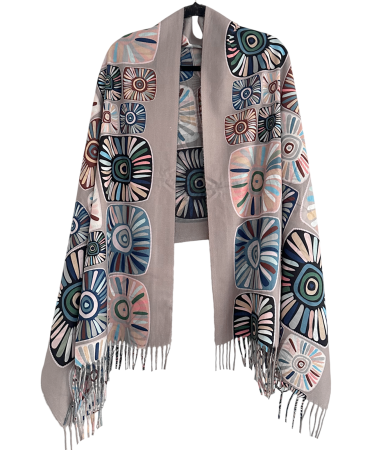 MODA & ACCESORII - Esarfa Cashmere MYSTIC- Bej taupe, 70x180 cm