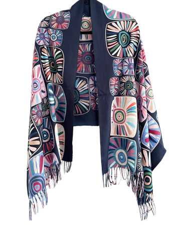 MODA & ACCESORII - Esarfa Cashmere MYSTIC, Bleumarin, 70x180 cm