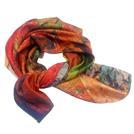 Esarfa dama CHIARA, Cu peisaje, 70x70cm [2]