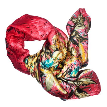 Esarfe Matase & Voal & Satin - Esarfa dama DIANE cu flori pictate