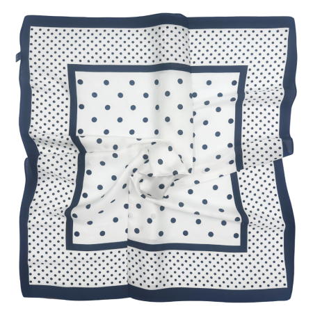 Esarfe Patrate - Esarfa dama DORIS alb cu buline negre