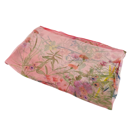 Esarfa Dama corai din voal - Model Floral  [2]