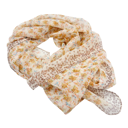 Esarfe Imprimate - Esarfa Dama - crem cu flori delicate