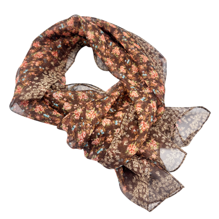 Esarfe Imprimate - Esarfa Dama -  maro cu flori galbene delicate